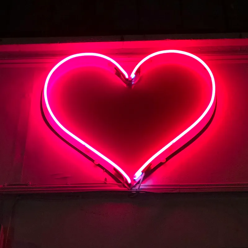 Glowing pink neon heart